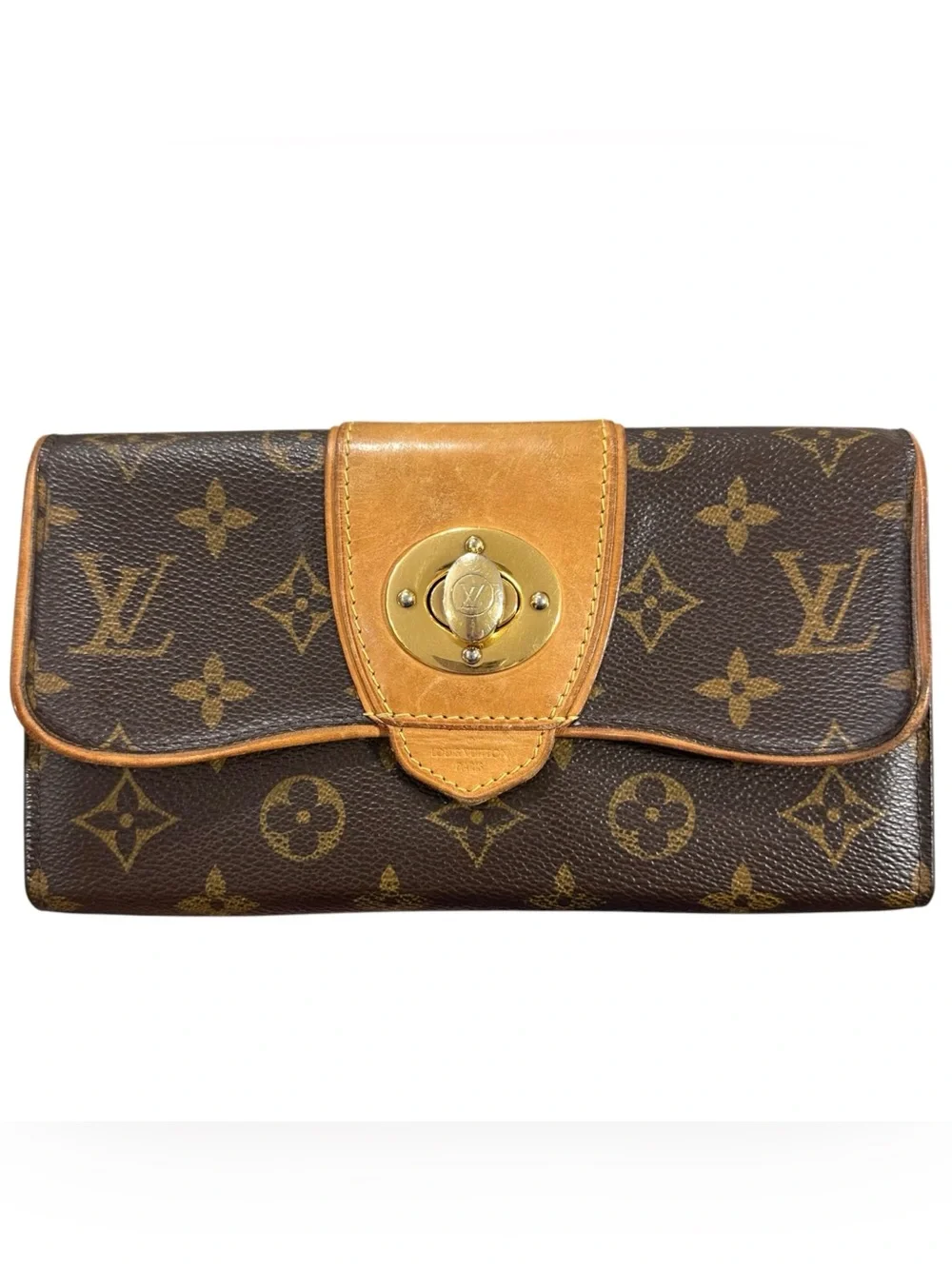 Louis Vuitton Monogram & Vachetta Leather Boetie Bowtie Sarah Wallet on Chain